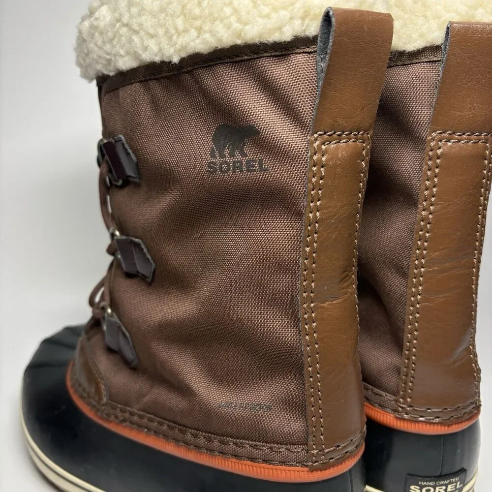 Sorel Yoot Pac Brown Rubber Waterproof Winter Snow Rain Boots Big Kids Youth 7